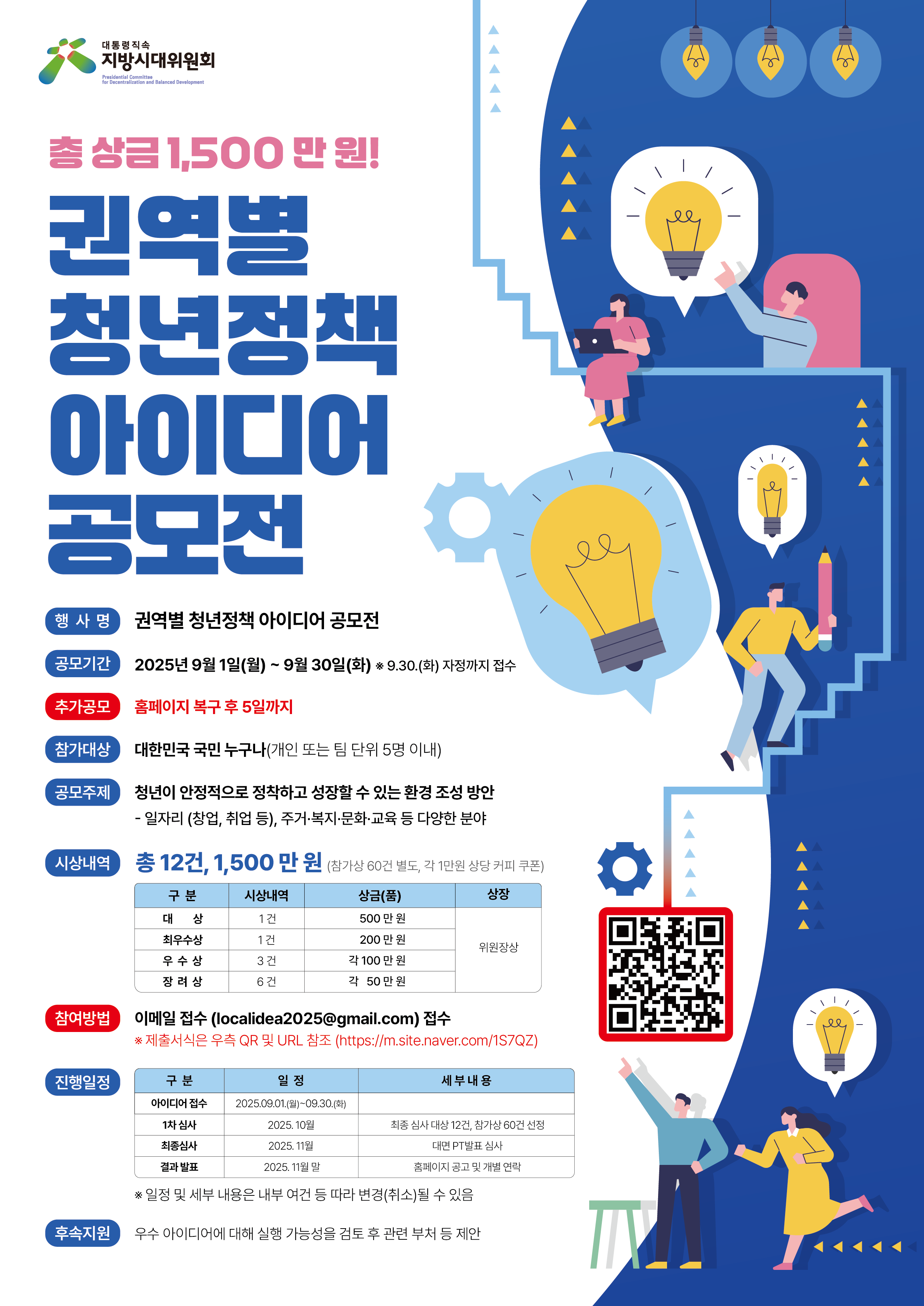 [지방시대위원회] 권역별 청년정책 아이디어 공모전 접수기간 연장 이미지2