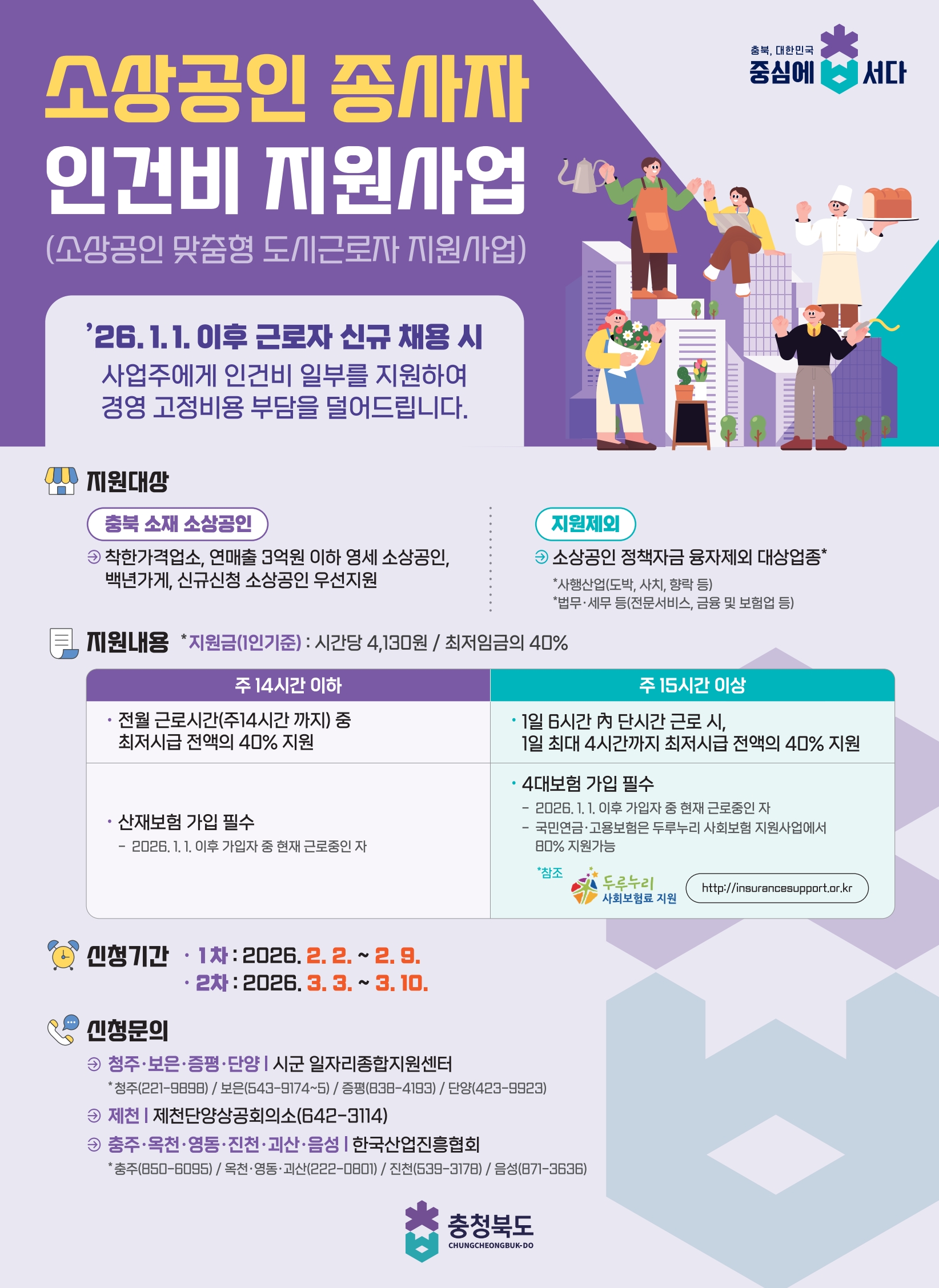 2026년 소상공인 종사자 인건비 지원사업(소상공인 맞춤형 도시근로자 지원사업) 안내 이미지1