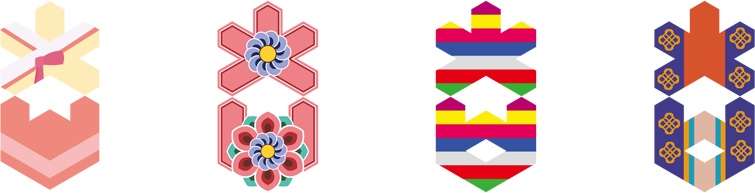 플렉시블 전통 4가지의 로고 이미지