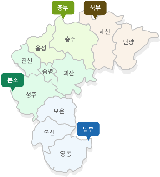 충청북도 지도