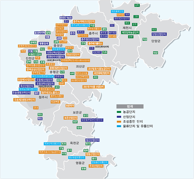 조성/분양 중인 산업단지 - 아래 설명을 참조하세요